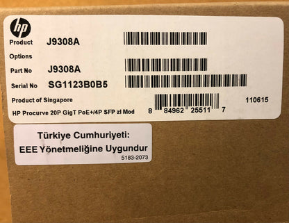 HP 20-Port 10/100/1000 Gigabit PoE+4-Port Mini-GBIC zl Module 20x RJ45 4x SFP