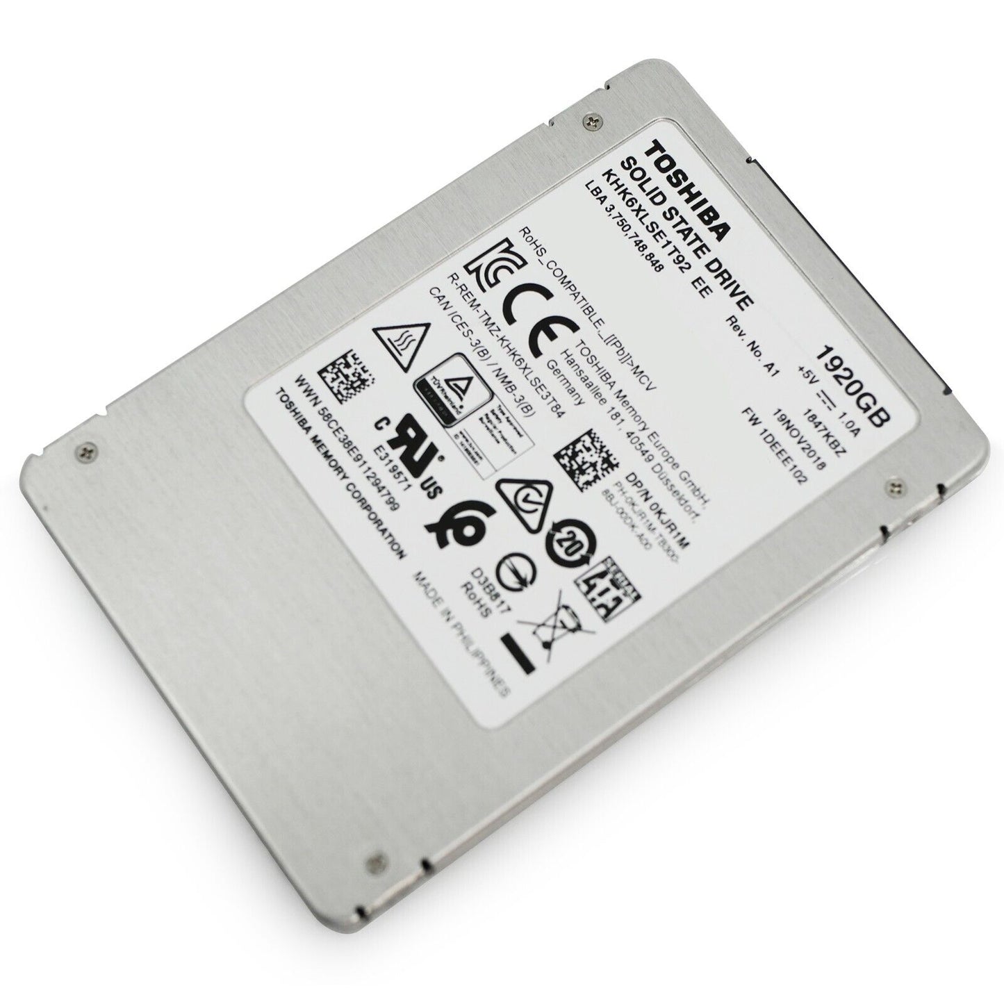 Toshiba HK6-DC 1.92TB ~2TB SATA 6Gb/s TLC 2.5in Data Center SSD - KHK6XLSE1T92