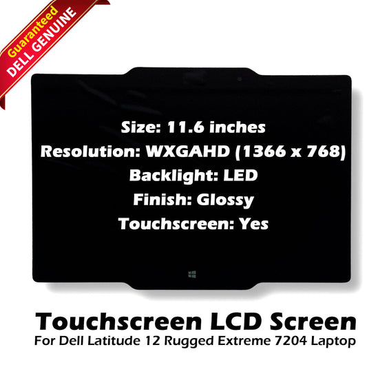 Dell Latitude 12 Rugged Extreme 7204 11.6" Touchscreen LCD Screen Assembly GVGPF
