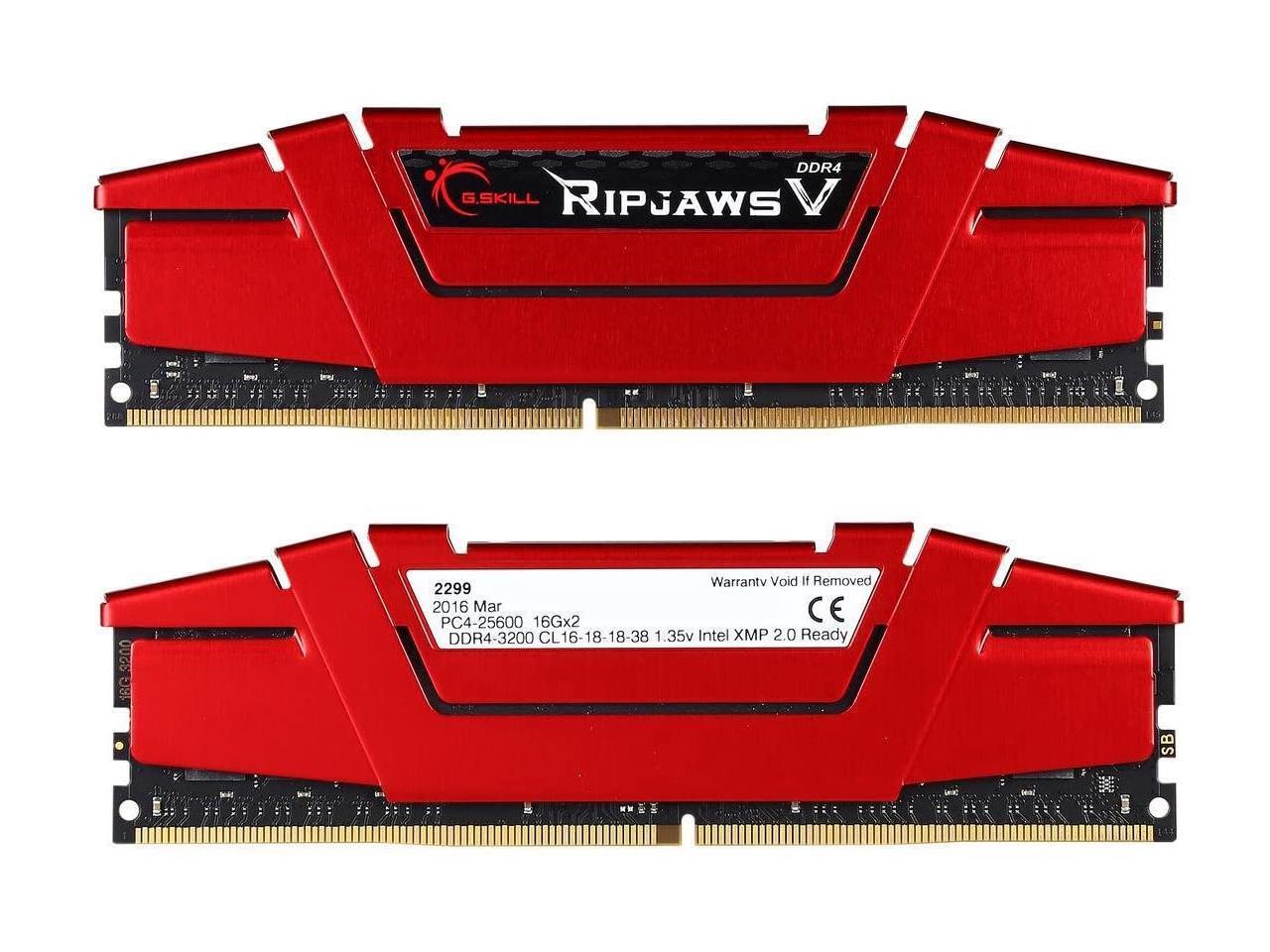 G.SKILL Ripjaws V Series 32GB (2 x 16GB) 288-Pin PC RAM DDR4 3200 (PC4 25600) D