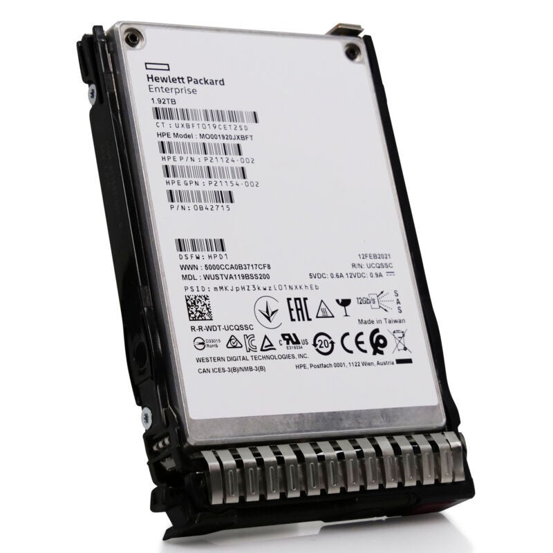 HPE Read Intensive 1.92TB SAS 12Gb/s 2.5in Enterprise SSD P21124-002 (NOT FOR HOME PC)