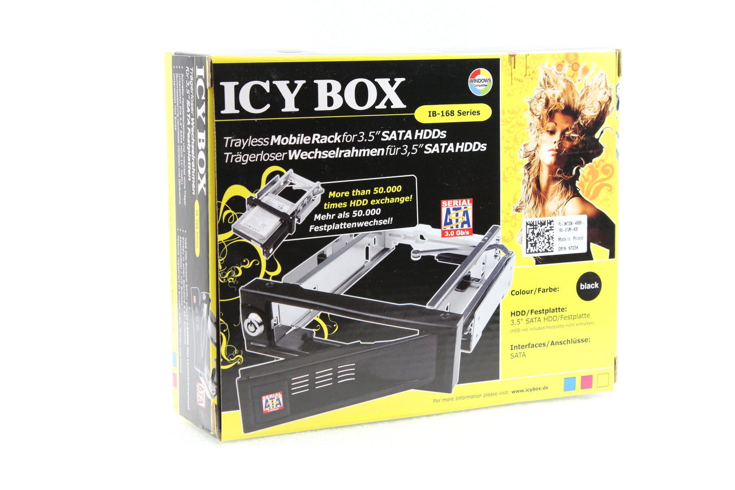 ICY BOX IB-168SK-B Trayless Rack SATA HDD Seagate ST3250312AS 250GB 7.2K 3.5" 6G