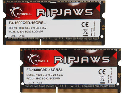 G.SKILL Ripjaws Series 204-Pin DDR3 SO-DIMM DDR3L 1600 (PC3L 12800) Laptop Memo