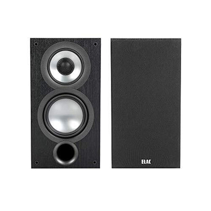 Elac UB52-BK Uni-Fi 2.0 Three-Way Bookshelf Speakers, Pair in Black