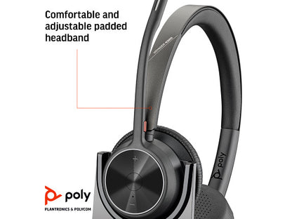Poly Voyager 4320-M Microsoft Teams Certified Headset with charge stand