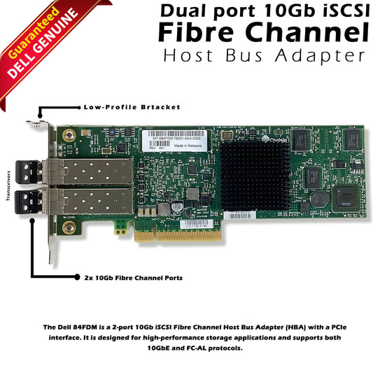 Dell 84FDM 10Gbps PCIe HBA Network Adapter Card Low 2x 10G-SR 260-0012-00 SFP+