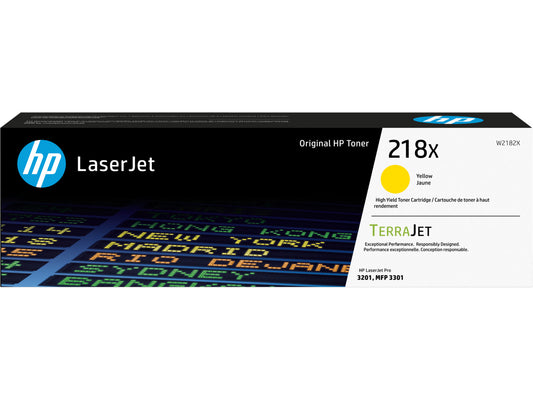 HP 218X High Yield Yellow Original LaserJet Toner Cartridge, ~2,500 pages