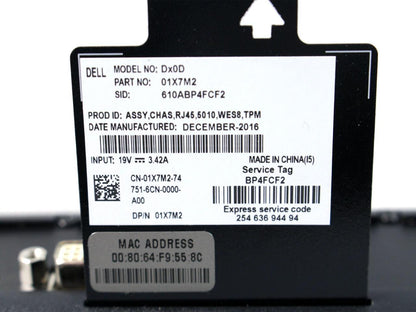 Dell Wyse 5010 Thin Client AMD G-T48E 1.4GHz 4GB RAM DDR3 Cloud OS RJ-45 1X7M2