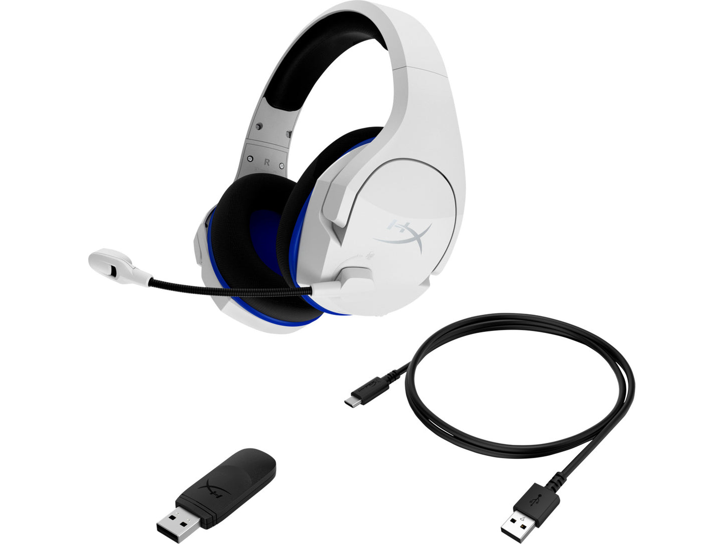 HyperX Cloud Stinger Core - Wireless Gaming Headset (White-Blue) - PS5-PS4