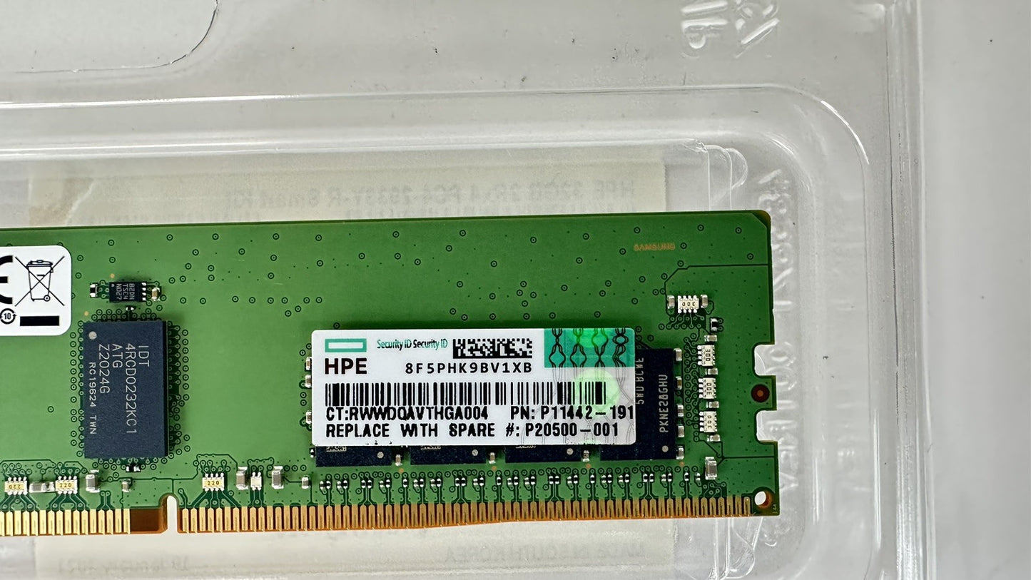 HPE 1x 16GB 1Rx4 Single Rank DDR4-3200 Registered ECC RAM Memory P11442-191 (NOT FOR HOME PC)