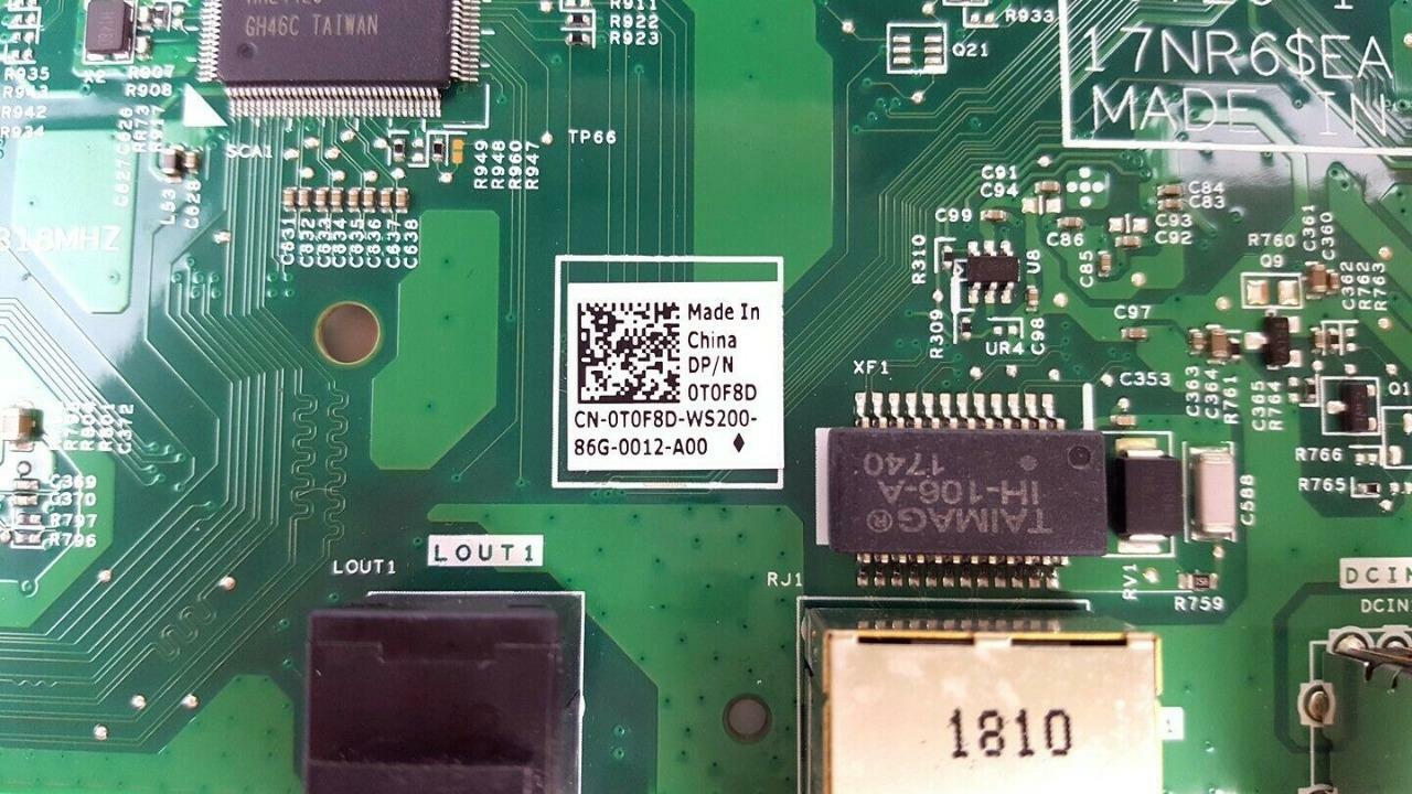 Dell Inspiron 5475 Series Audio DC Jack I/O USB Board T0F8D 0T0F8D CN-0T0F8D