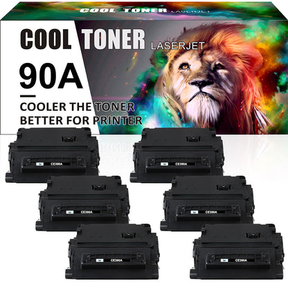 6PK Toner Compatible with HP 90A CE390A LaserJet Enterprise 600 M601 M602 M603