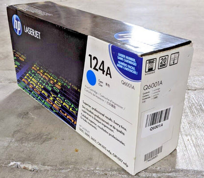 Genuine HP 124A Q6001A Cyan Toner Cartridge 2K Page HP 1600 2600 2605 CM1015 NEW