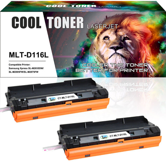 2 Pack Compatible for Samsung MLT-D116L Toner SL-M2625D M2825DW M2875FD M2875FW
