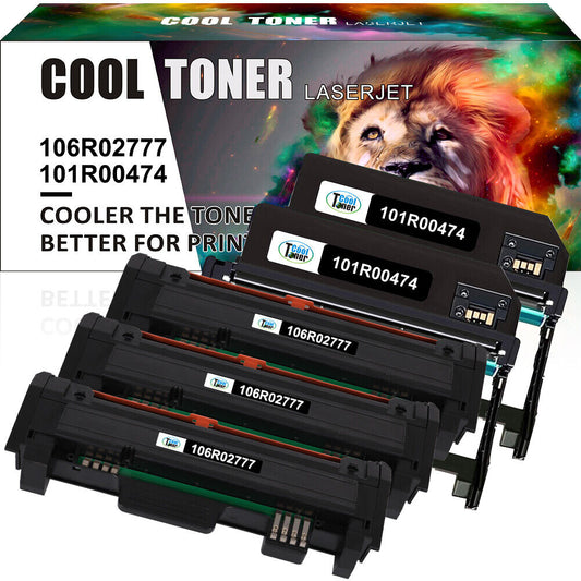 3 Toner + 2 Drum for Xerox 106R02777 101R00474 Phaser 3260 WorkCentre 3215 3225