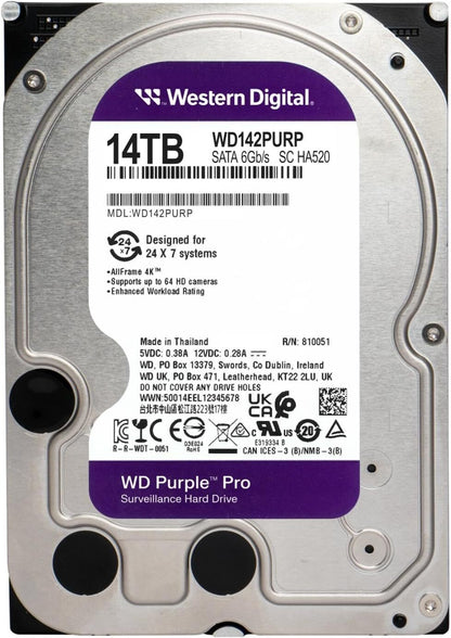 WD Purple Pro Smart Video 14TB SATA 3.5" Survelllance Internal Hard Disk Drive
