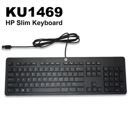 Lot 10 HP Business Slim USB Keyboard Black SK2120 KU1469 Wired QWERTY 803181-001
