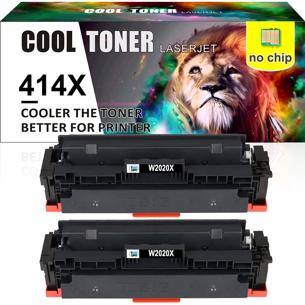 2PK No Chip Compatible with HP 414X W2020X Toner M454dn M454dw M479fdn M479fdw