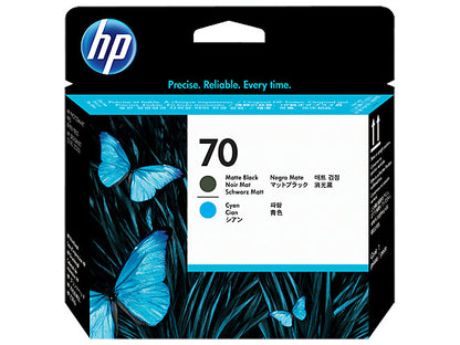 HP 70 Matte Black and Cyan DesignJet Printhead, C9404A