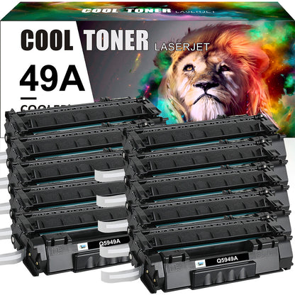 10PK Black 49A Toner Q5949A Compatible for HP LaserJet 3390 3392 Printer