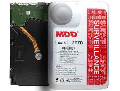 MDD 20TB 7200RPM 256MB Cache SATA 6.0Gb/s 3.5" Internal Surveillance Hard Drive
