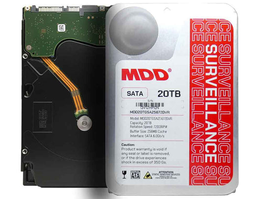 MDD 20TB 7200RPM 256MB Cache SATA 6.0Gb/s 3.5" Internal Surveillance Hard Drive