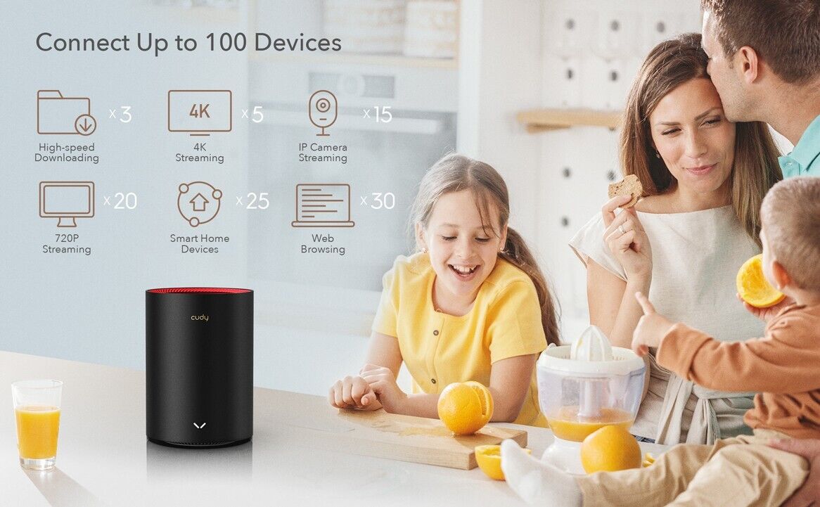 Cudy M3000 3-Pack | AX3000 2.5G Wireless Dual Band WiFi 6 Whole Home Mesh System