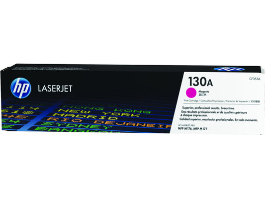 HP 130A Magenta Original LaserJet Toner Cartridge, ~1,000 pages, CF353A