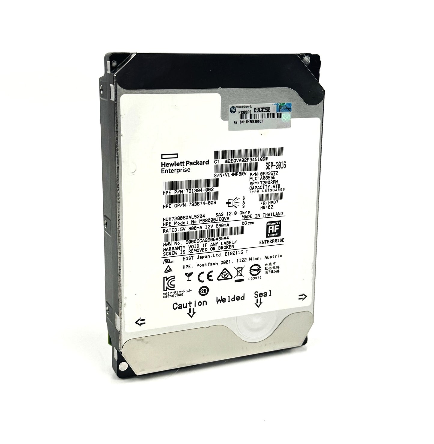 HP 3.5" 8TB 7200RPM 128MB 12Gbps SAS HDD Hard Drive 791394-002 HUH728080AL5204 (NOT FOR HOME PC)