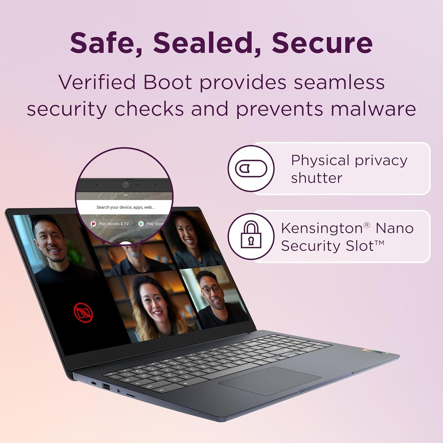 New Lenovo IdeaPad 3i Chromebook 15.6" FHD N4500 8GB 64GB eMMC Webcam Chrome OS