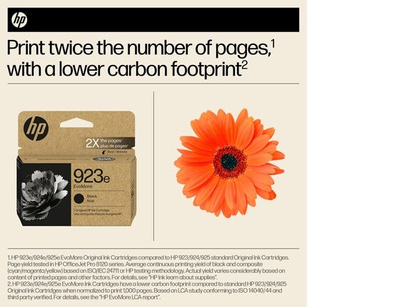 HP 923e EvoMore Black Original Ink Cartridge, 1,000 pages, 4K0T7LN