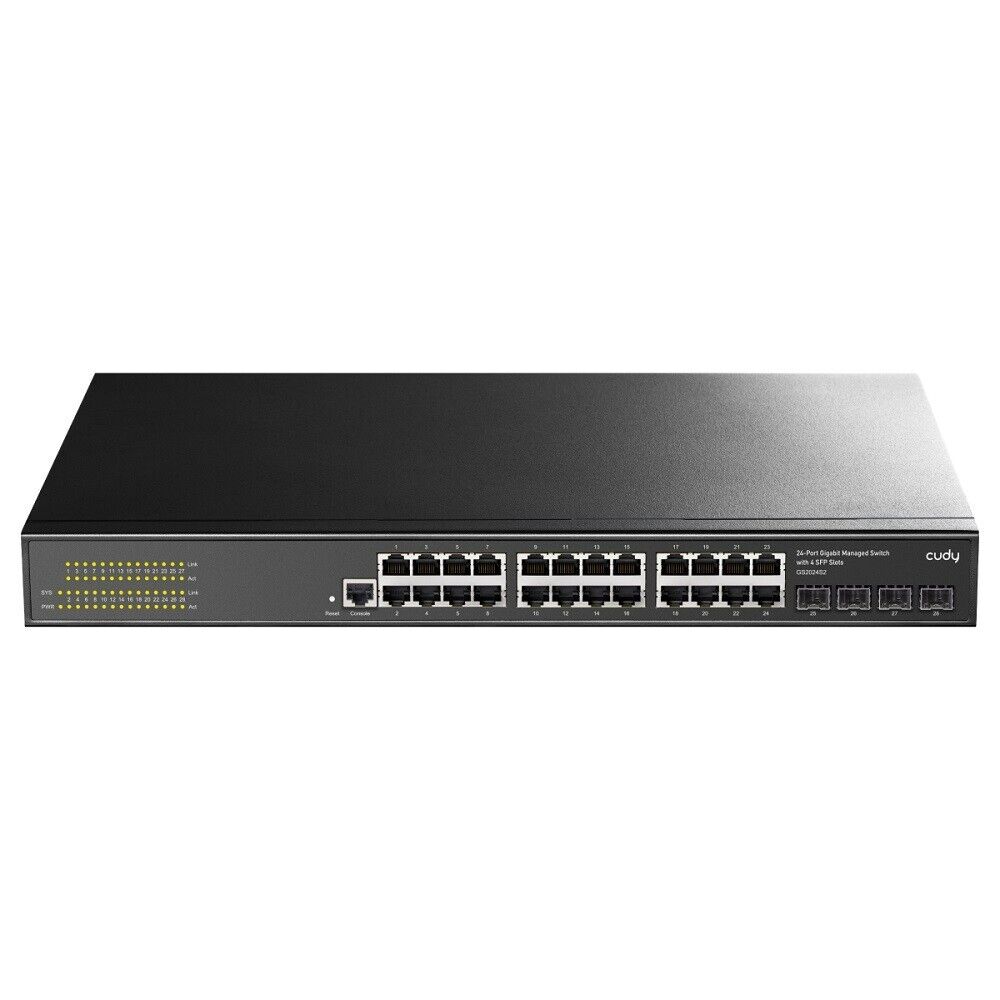 Cudy GS2024S2 | 24-Port 1GbE Gigabit Managed Rack-Mount Switch | 4* Gigabit SFP
