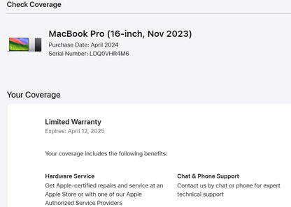 New Apple MacBook Pro 16" 512 SSD, M3 Max, 36GB) 14 Core 30 Core