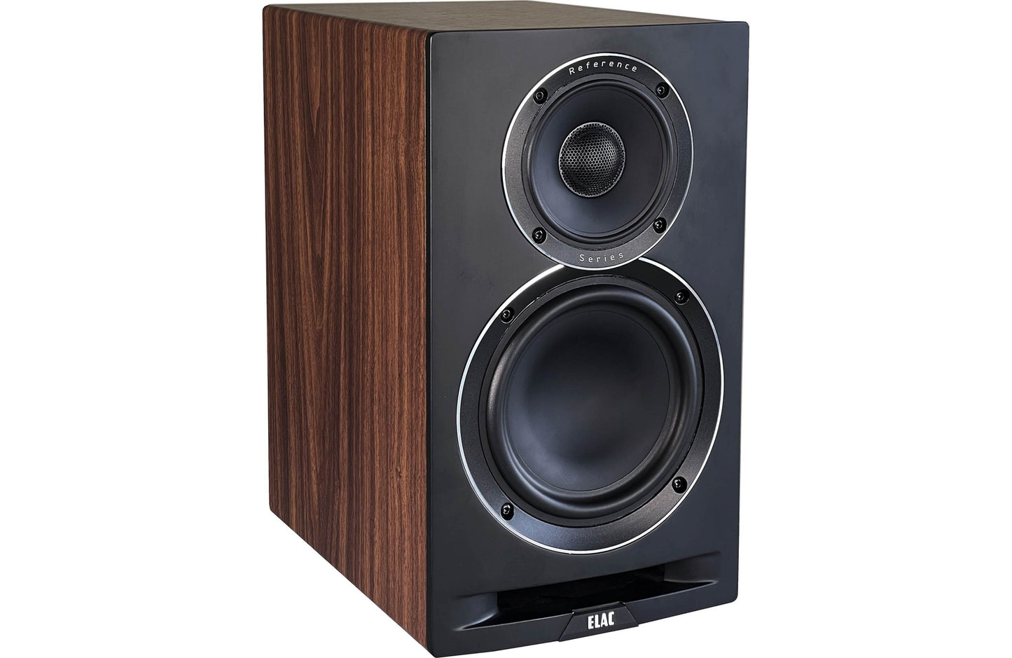 Elac 6-1/2? Uni-Fi Reference Bookshelf Speakers - Black w/Walnut (Pr)- UBR62-BK