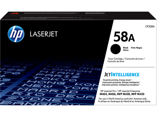 HP 58A Black Original LaserJet Toner Cartridge, ~3,000 pages, CF258A