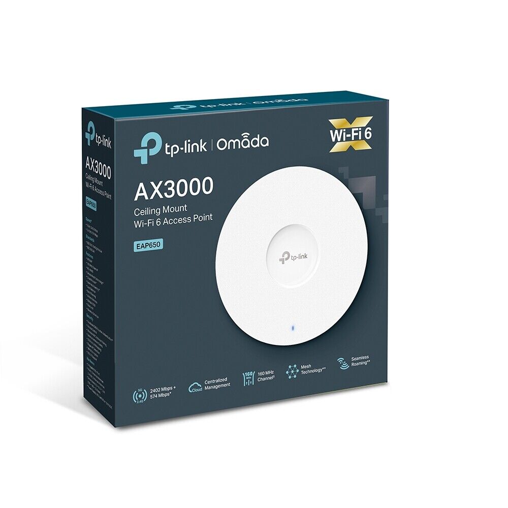 TP-Link EAP650 | AX3000 Omada Wireless Ceiling Mount Wi-Fi 6 Access Point