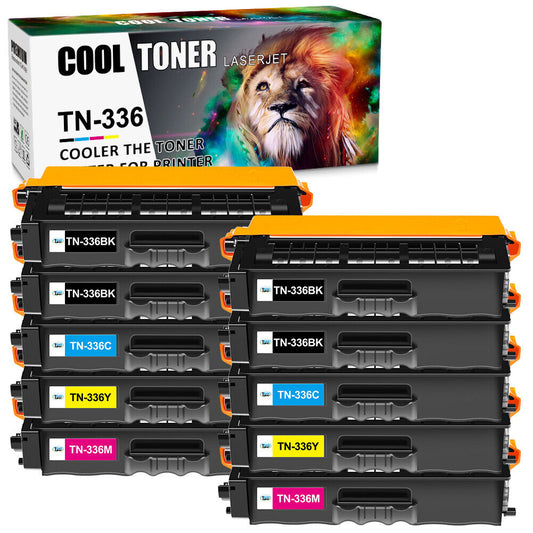 10-pack TN336 Toner Color Set CKMY For Brother HL-L8250CDN L8350CDW MFC-L8850CDW