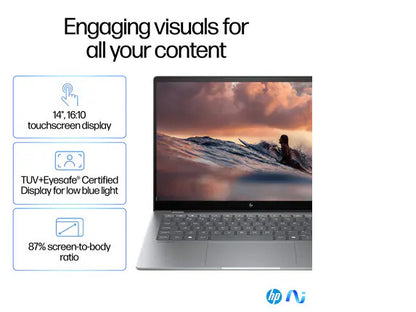 HP OmniBook X Laptop Computer 14" 2.2K Touch Screen Snapdragon X Elite 16 GB
