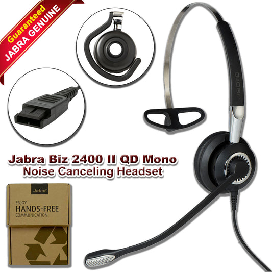 New Jabra 2400 II USB Mono CC Headset Black Noise-Canceling Mic On-Ear Comfort