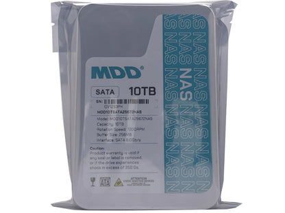 MDD 10TB 7200RPM 256MB Cache SATA 6.0Gb/s 3.5inch Internal NAS Hard Drive
