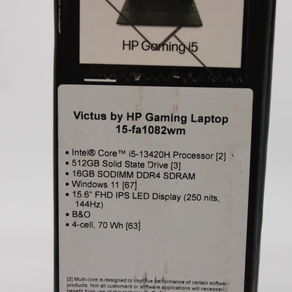 HP Victus 15-fa1082wm 15.6" i5-13420H 16GB DDR4 512GB SSD RTX 4050 Windows 11