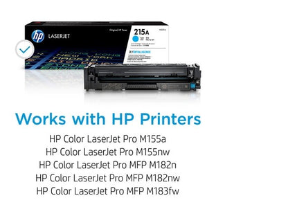 HP 215A Cyan Original LaserJet Toner Cartridge, ~850 pages, W2311A