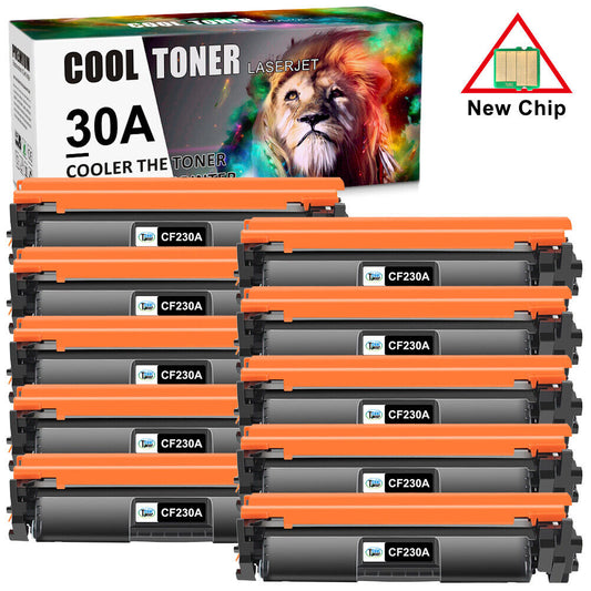 10PK Toner Compatible with HP 30A CF230A LaserJet Pro M203dw M227fdn M227fdn MFP