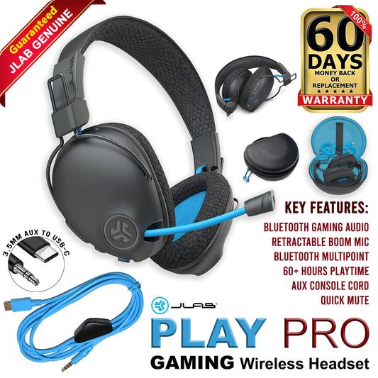 JLab PlayPro GHBPLAYPRORBLK4 Black 5.0 Bluetooth Stereo Gaming Wireless Headset
