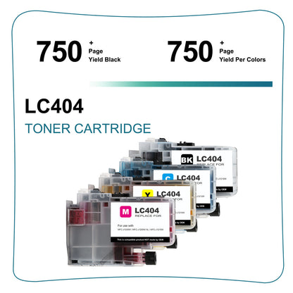 5PK TCT Premium LC404 BCMY for Compatible Brother MFC-J1205 J1215 Ink Cartridge