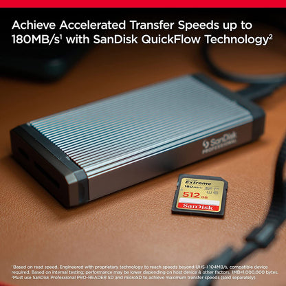 SanDisk 512GB Extreme 180MB/s Class 10 SDXC SD Card U3 Memory Card SDSDXVV-512G