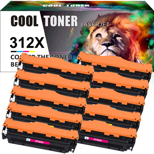 10Pk Color Toner CF380A-CF383A Compatible With HP 312A LaserJet MFP M476nw M476d