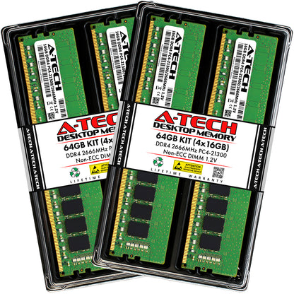 64GB 4x16GB DDR4-2666 Lenovo ThinkCentre M70t M75t Gen 2 M920 Tower Memory RAM
