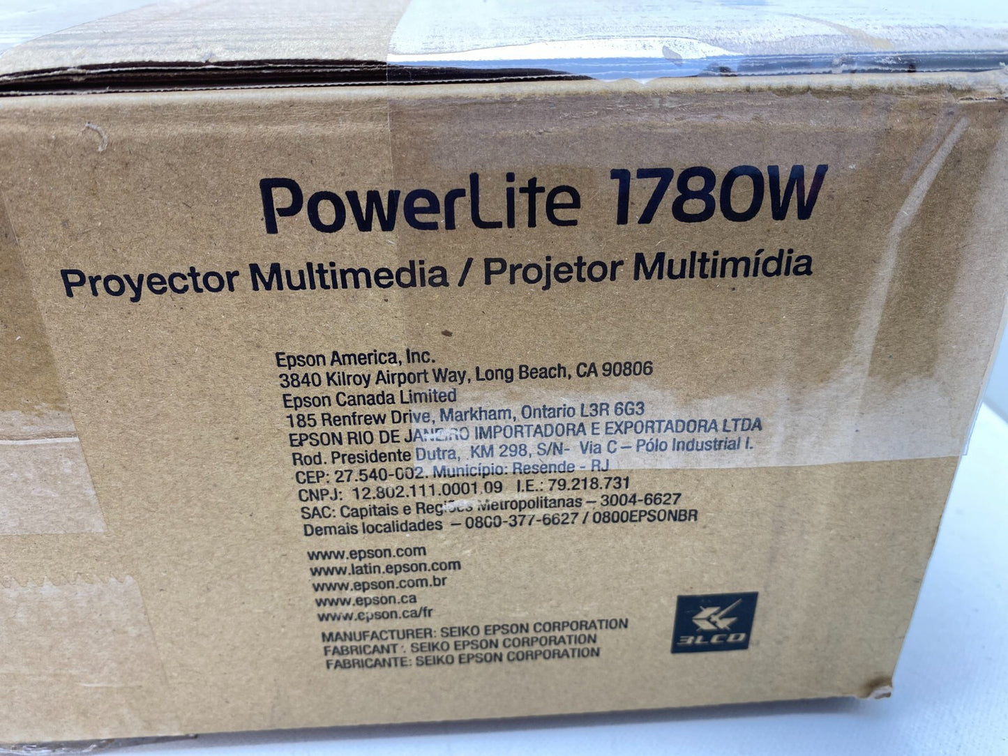 Epson PowerLite 1780W LCD Projector