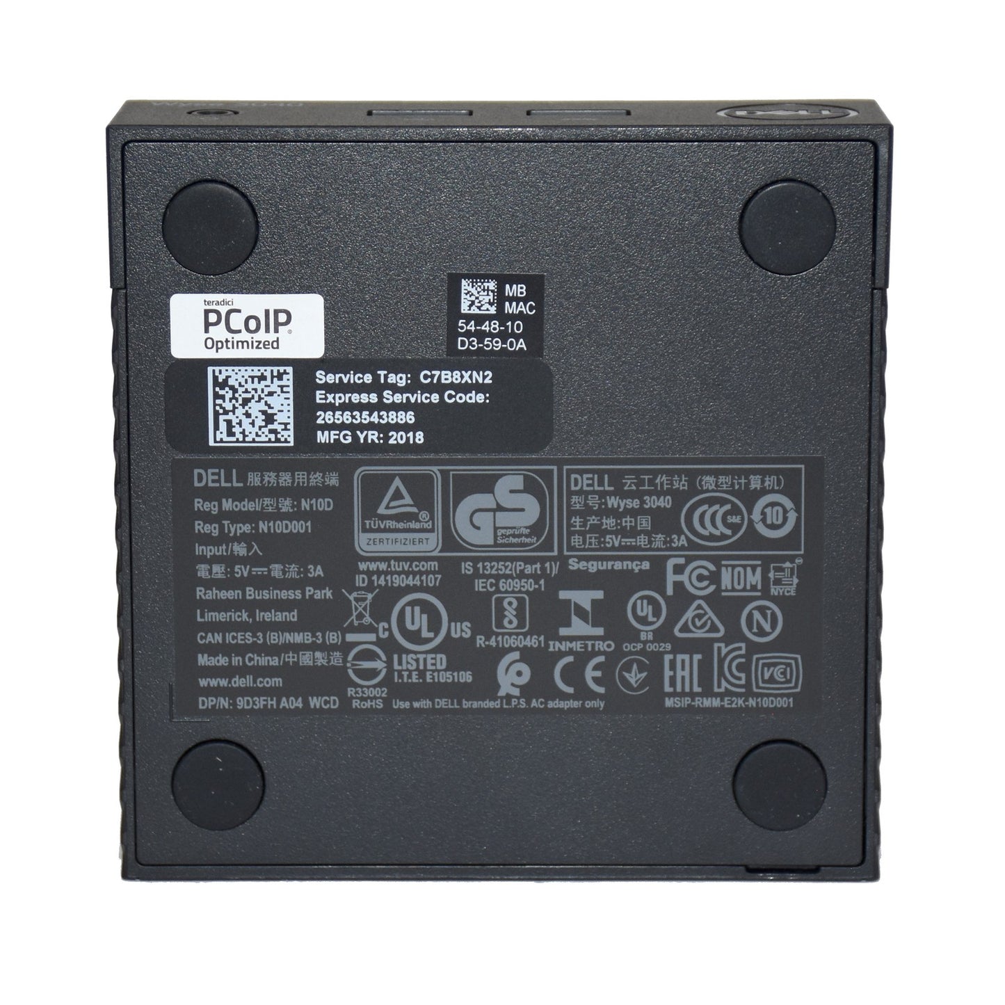 Dell Wyse 3040 Thin Client N10D Atom x5 2GB Ram 8GB SSD ThinOS 8.4 DP RJ45 G56C0